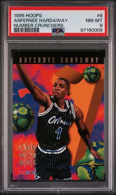 1995 Hoops Number Crunchers #6 Anfernee Hardaway – PSA NM-MT 8 on 