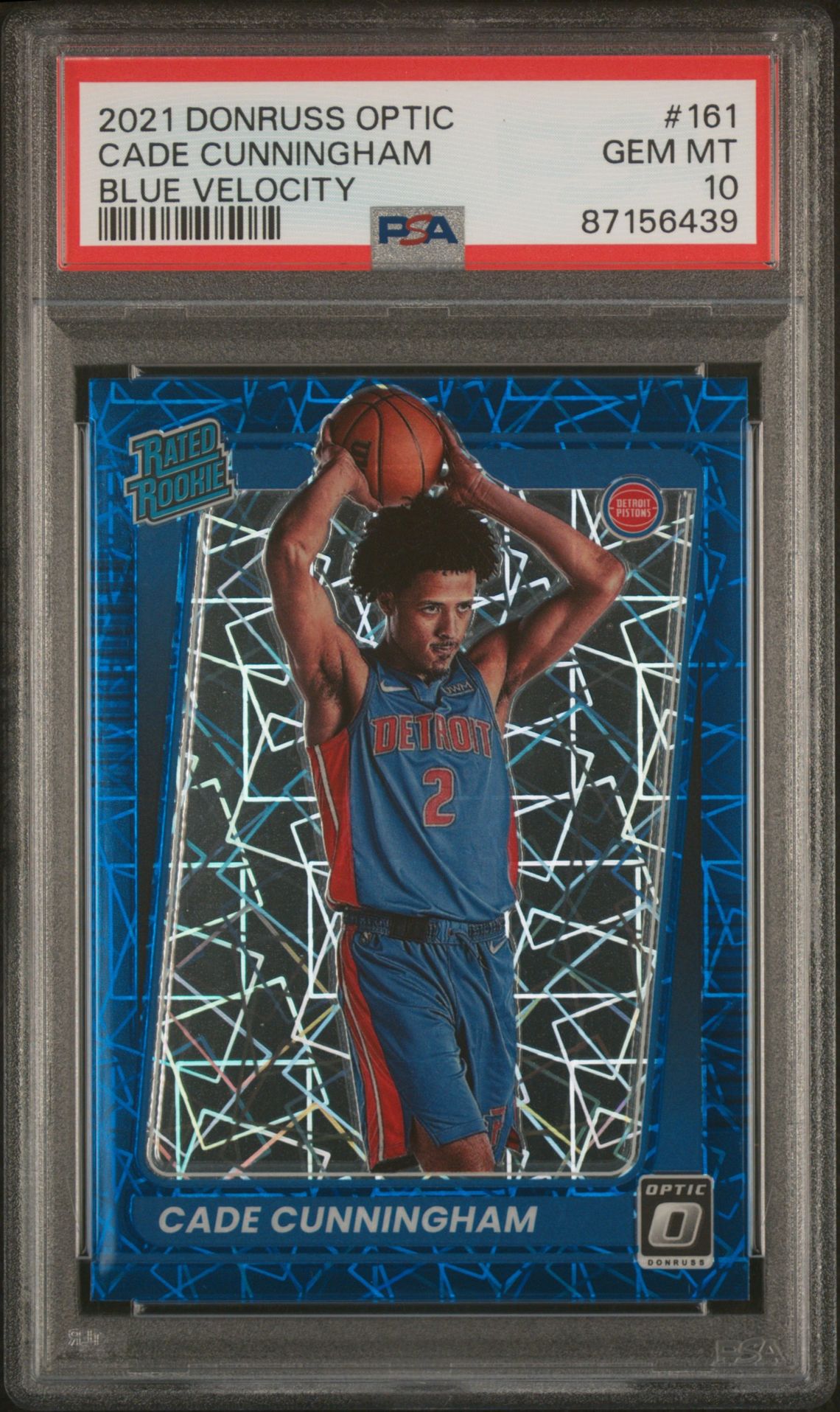 2021 Panini Donruss Optic Cade Cunningham #161 (Blue Velocity) Gem Mt 10 front