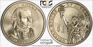 2007-D $1 John Adams Position B MS64