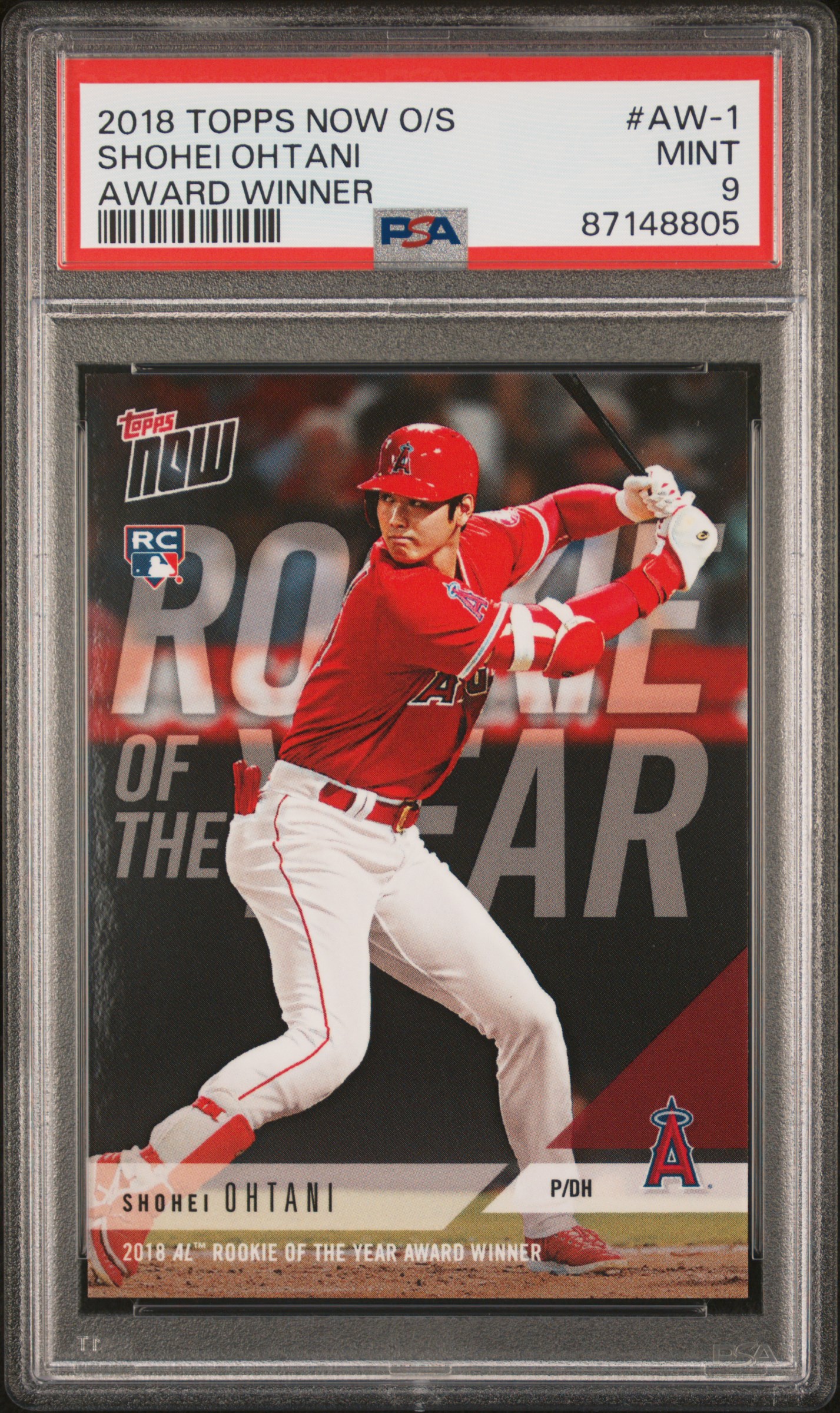 2018 Topps Now Off-Season Award Winner #AW-1 Shohei Ohtani Rookie Card – PSA MINT 9