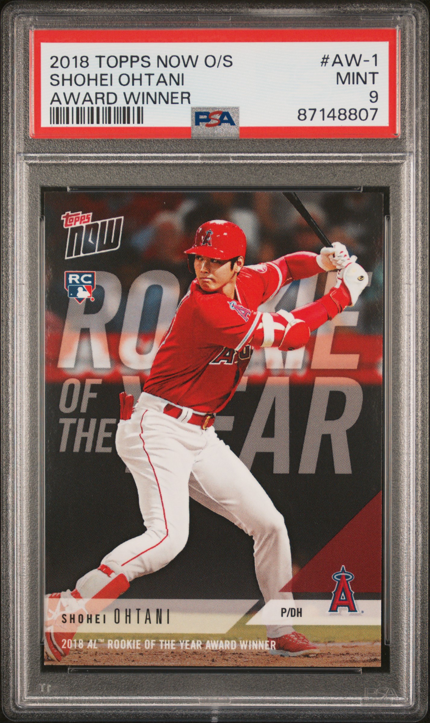 2018 Topps Now Off-Season Award Winner #AW-1 Shohei Ohtani Rookie Card – PSA MINT 9