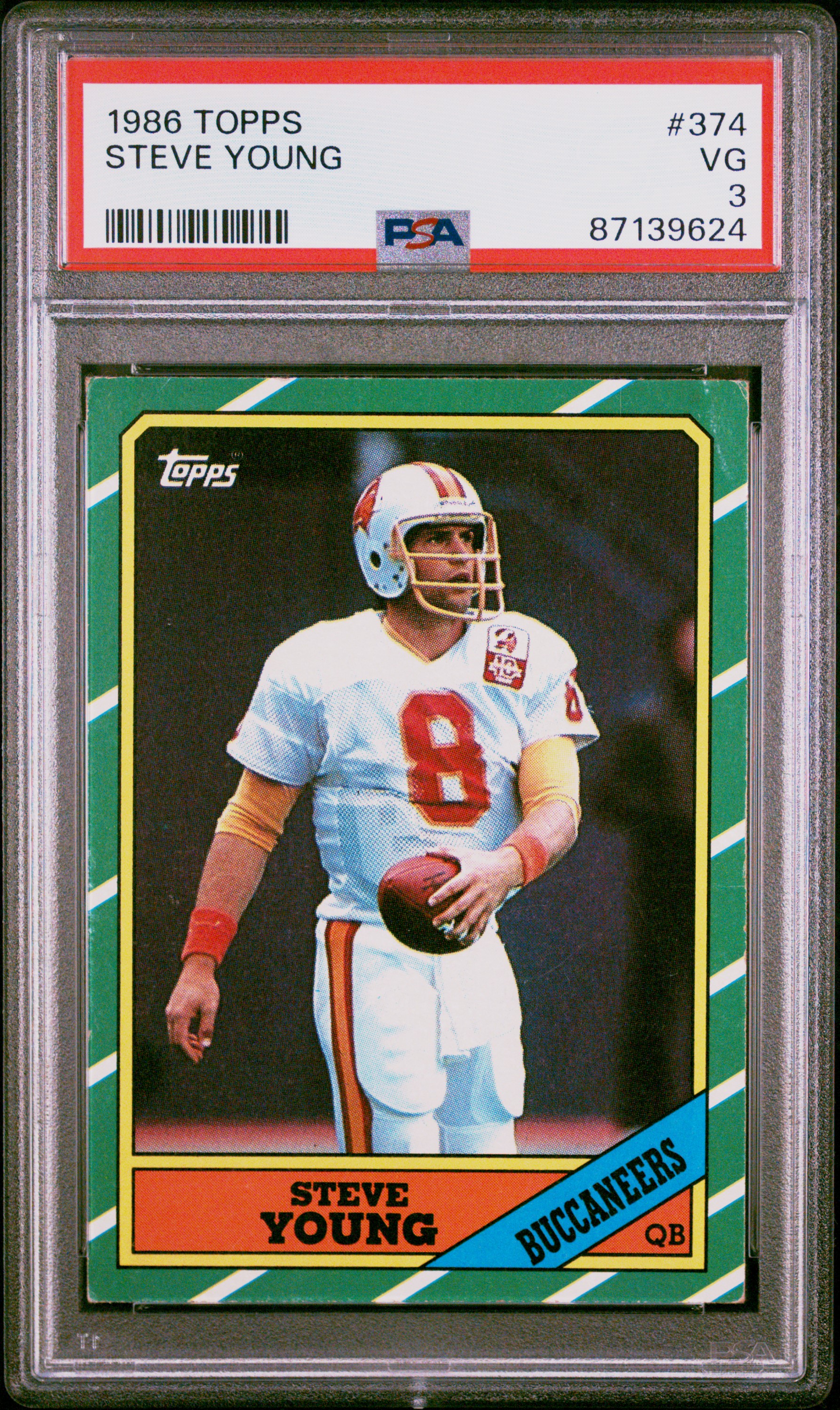 1986 Topps #374 Steve Young Rookie Card  – PSA VG 3