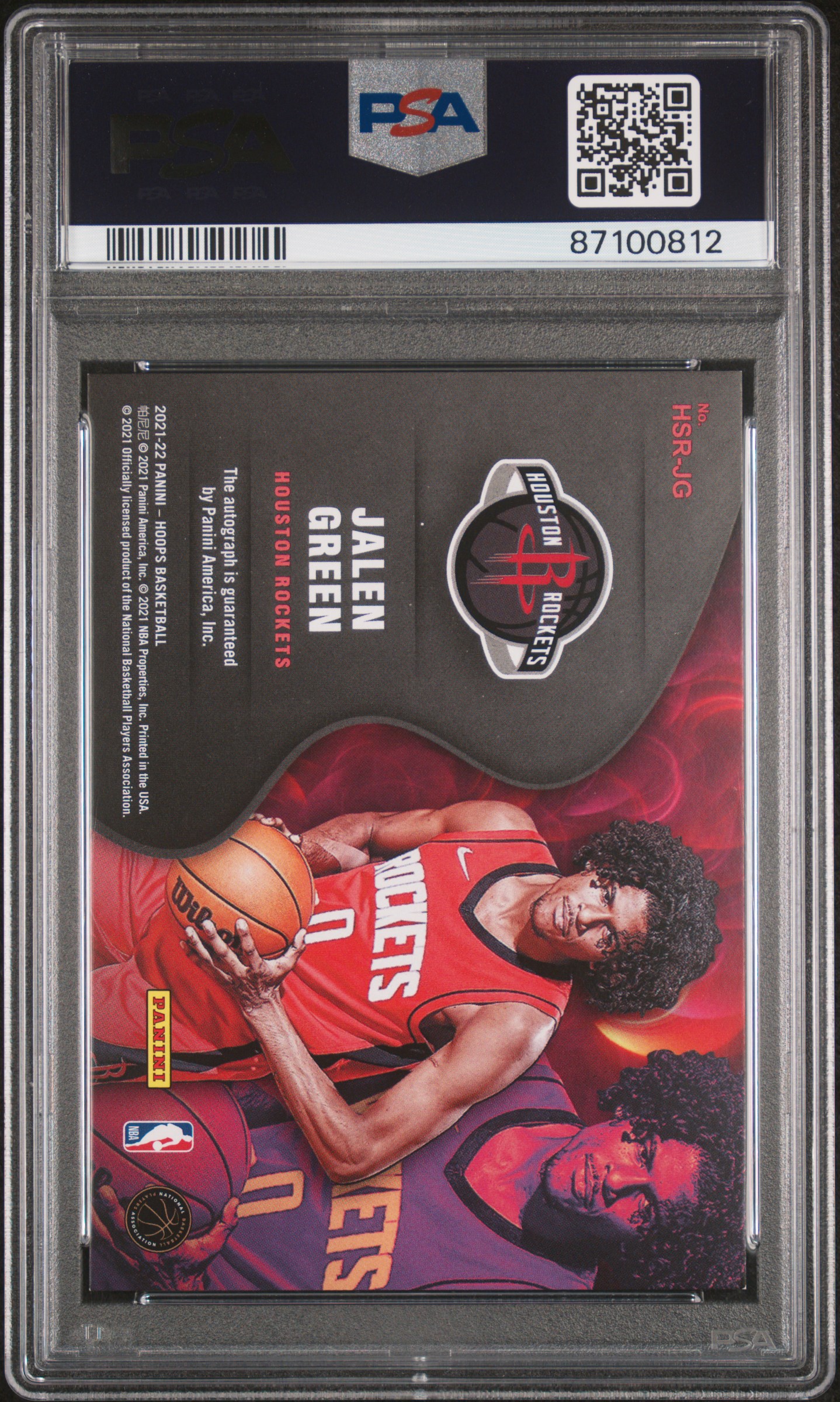 2021 Panini Nba Hoops Hot Signatures Rookies Jalen Green #Hsrjg (Hot Signatures Rookies) Mint 9 back