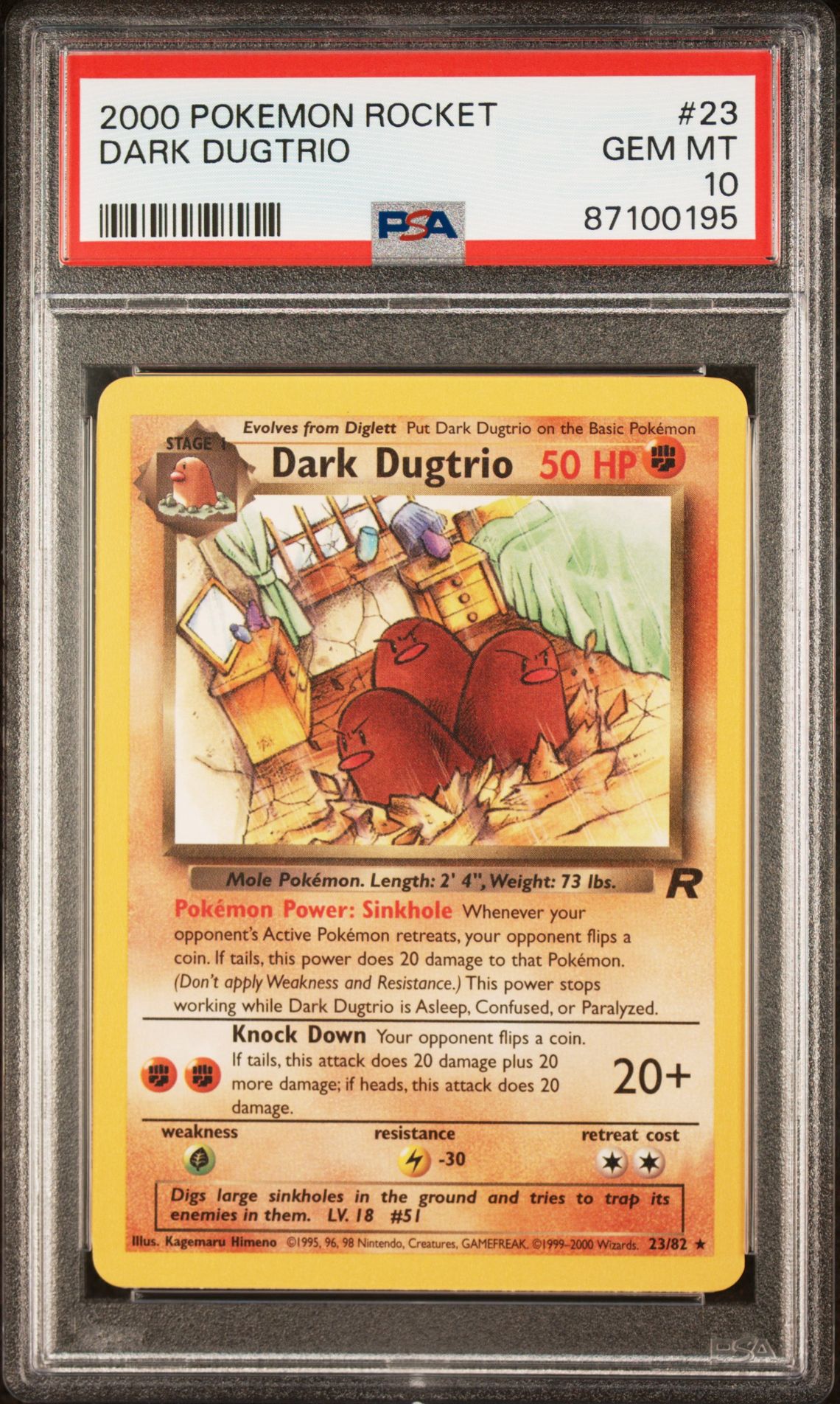 2000 Pokemon POKEMON ROCKET #23 Dark Dugtrio front