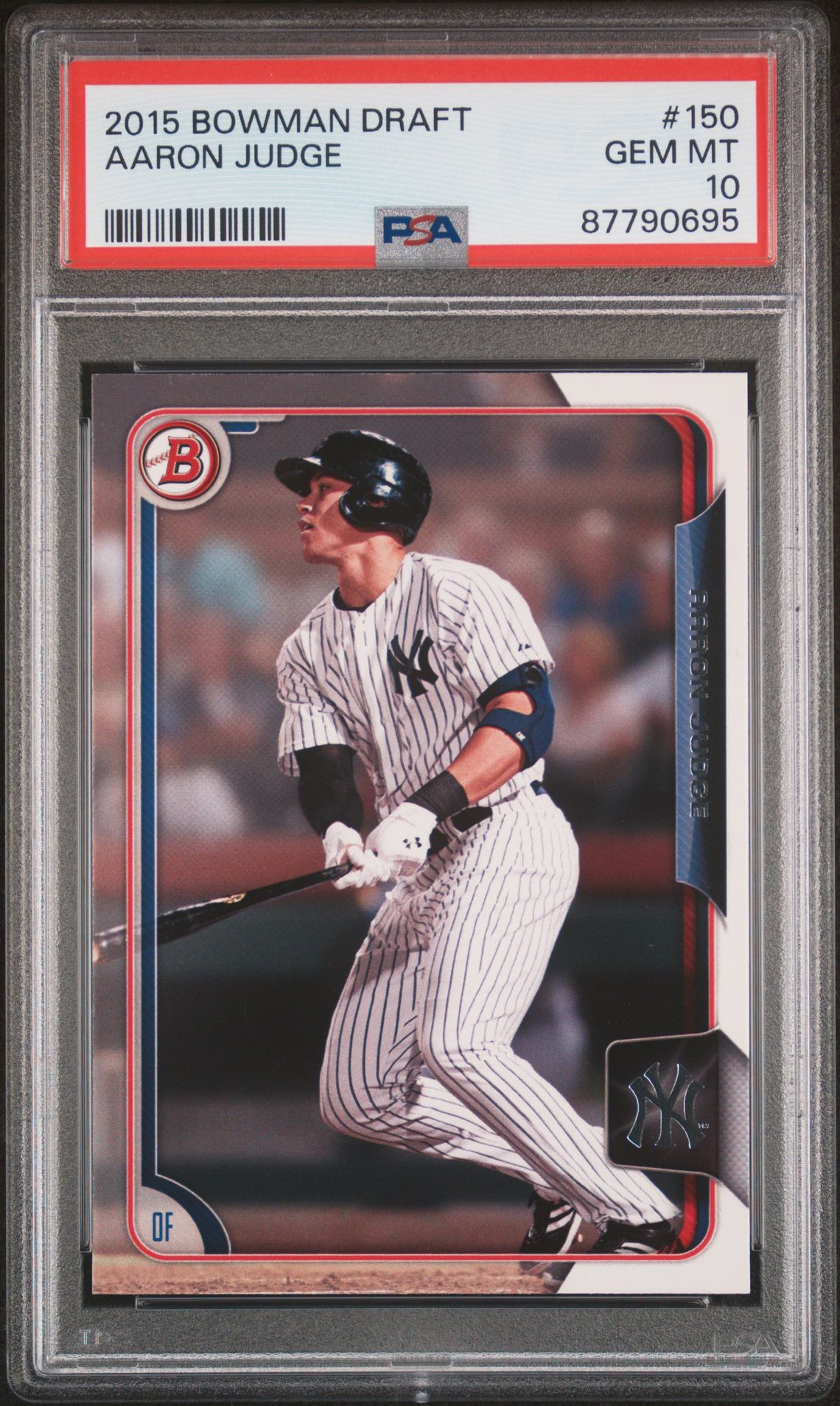 2015 Bowman Draft Aaron Judge #150 Gem Mt 10 front view - PSA graded GEM MT 10