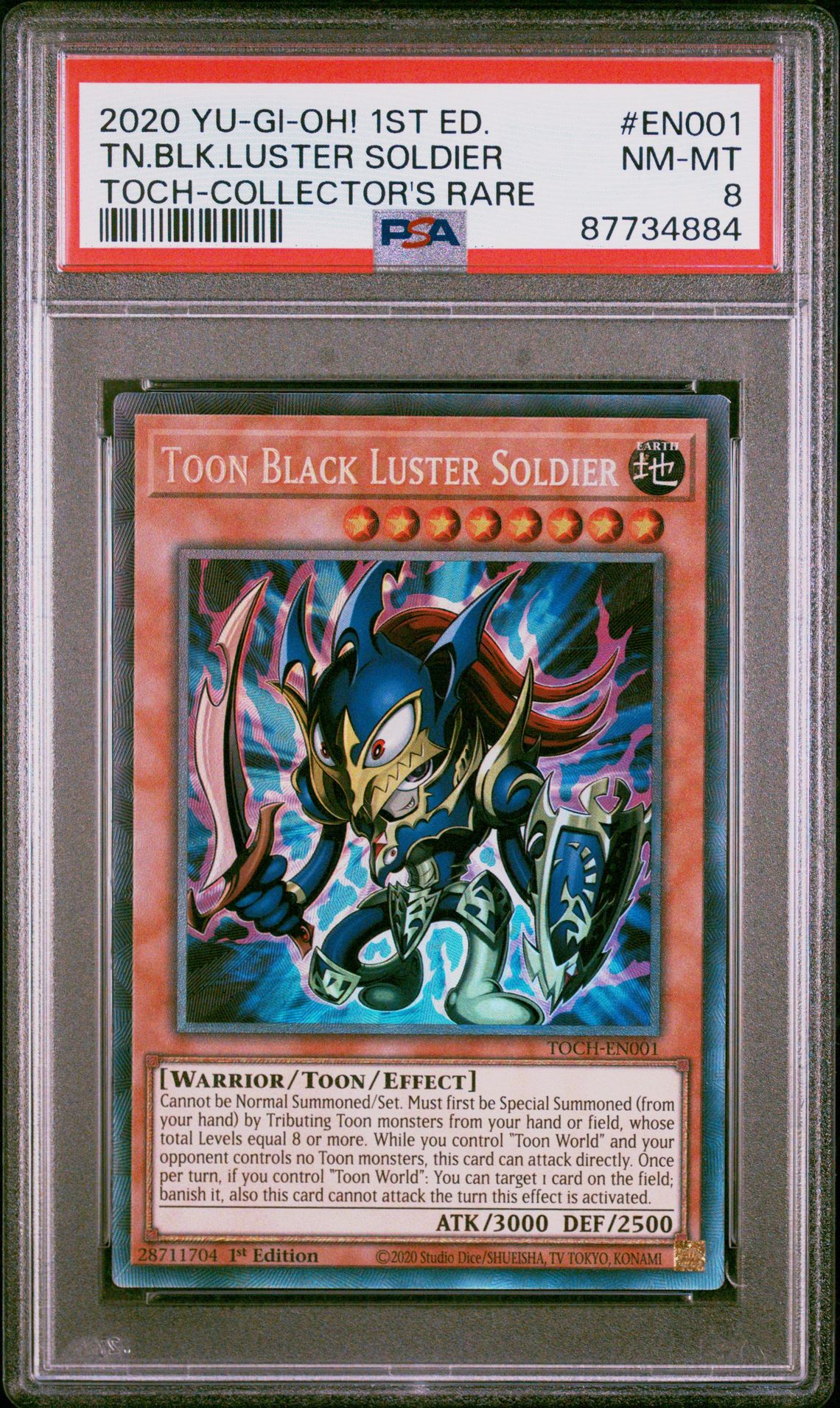 2020 Yu-Gi-Oh! YU-GI-OH! TOON CHAOS TOCH-COLLECTOR'S RARE #EN001 Tn.Blk.Luster Soldier front