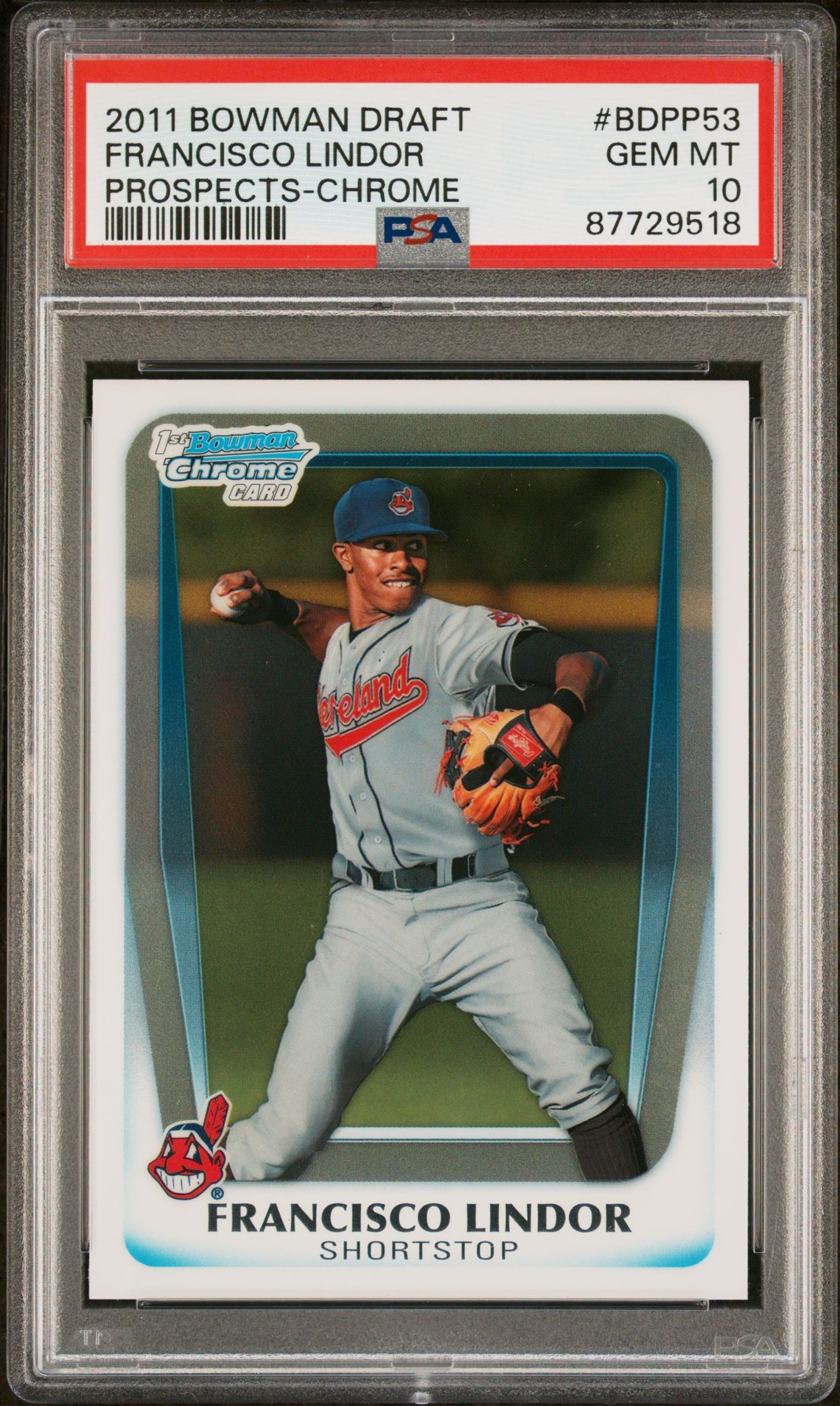 2011 Bowman Draft BOWMAN DRAFT PROSPECTS CHROME #BDPP53 Francisco Lindor front