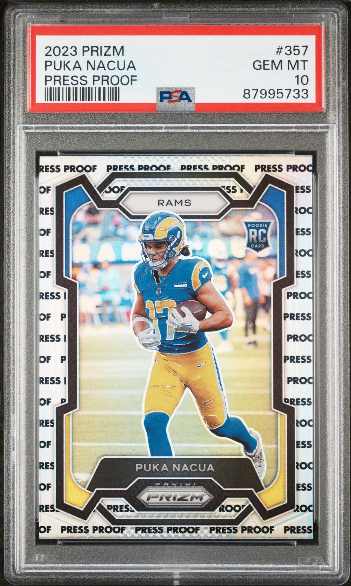 2023 Panini Prizm Puka Nacua #357 (Press Proof Prizm) Gem Mt 10 front