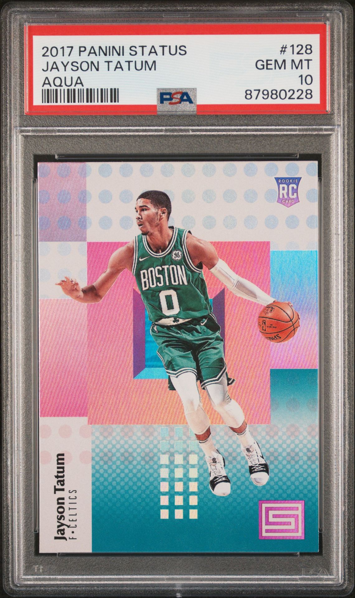 2017 Panini PANINI STATUS AQUA #128 Jayson Tatum front