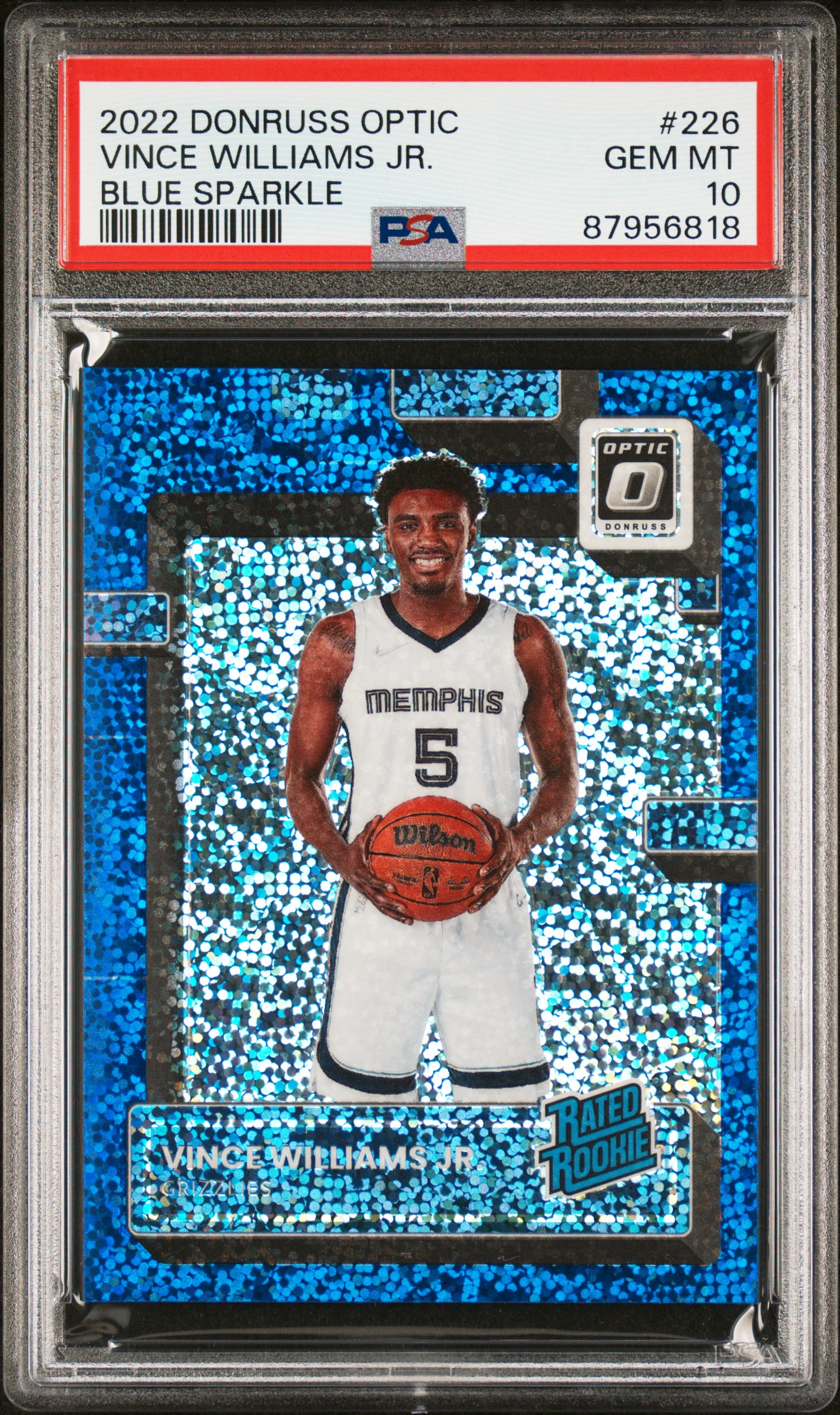 2022 Panini Donruss Optic Vince Williams Jr. #226 (Blue Sparkle) Gem Mt 10 front