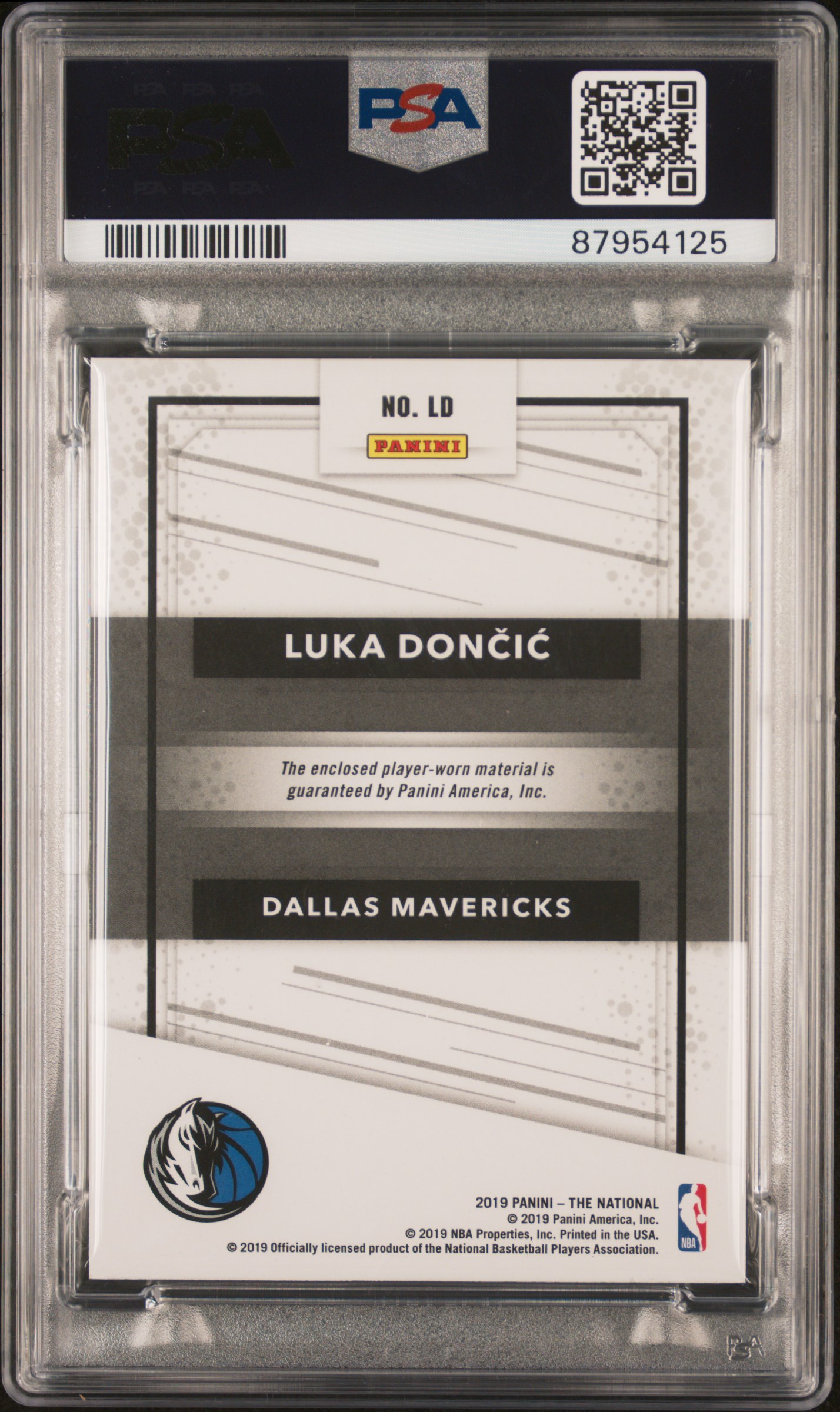 2019 Panini National Convention Memorabilia Luka Doncic #Ld (Memorabilia) Nm-Mt 8 back