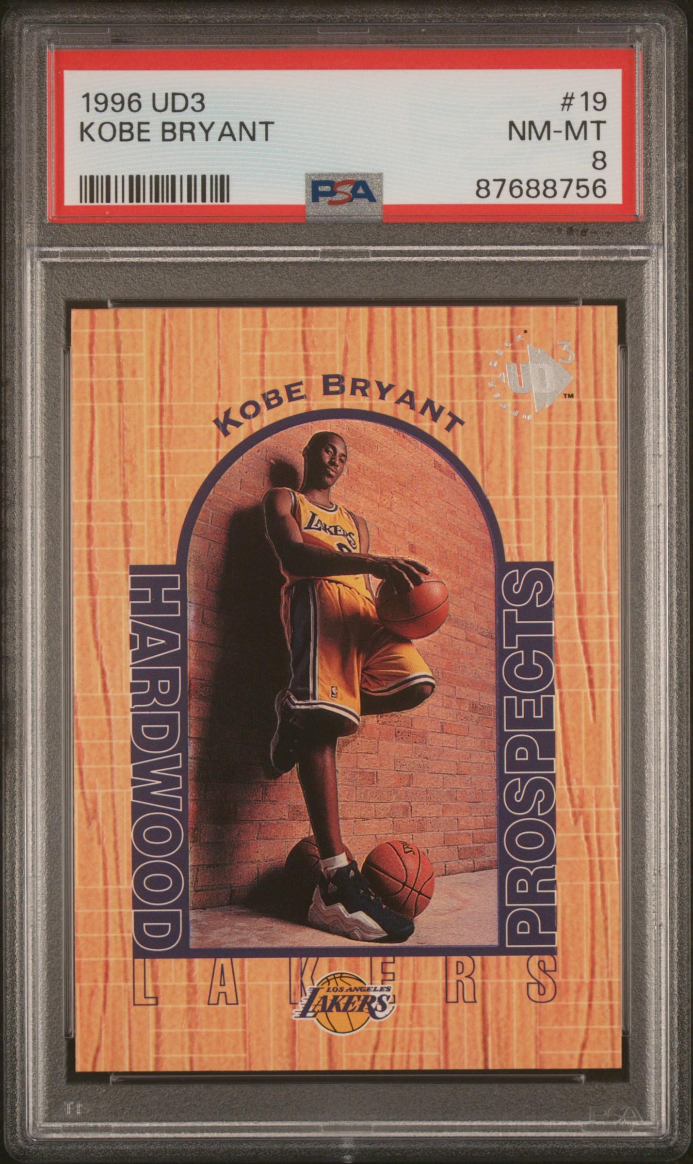 1996-97 UD3 #19 Kobe Bryant Rookie Card – PSA NM-MT 8