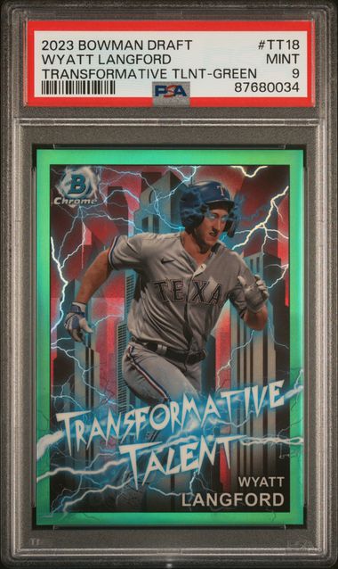 2023 Bowman Bowman Draft Green Refractor #TT-18 Wyatt Langford 1l2z front