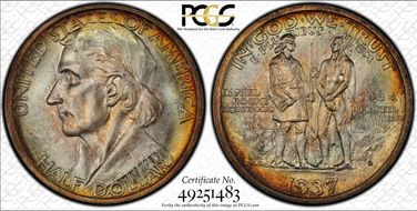 1937-D 50C Boone MS68