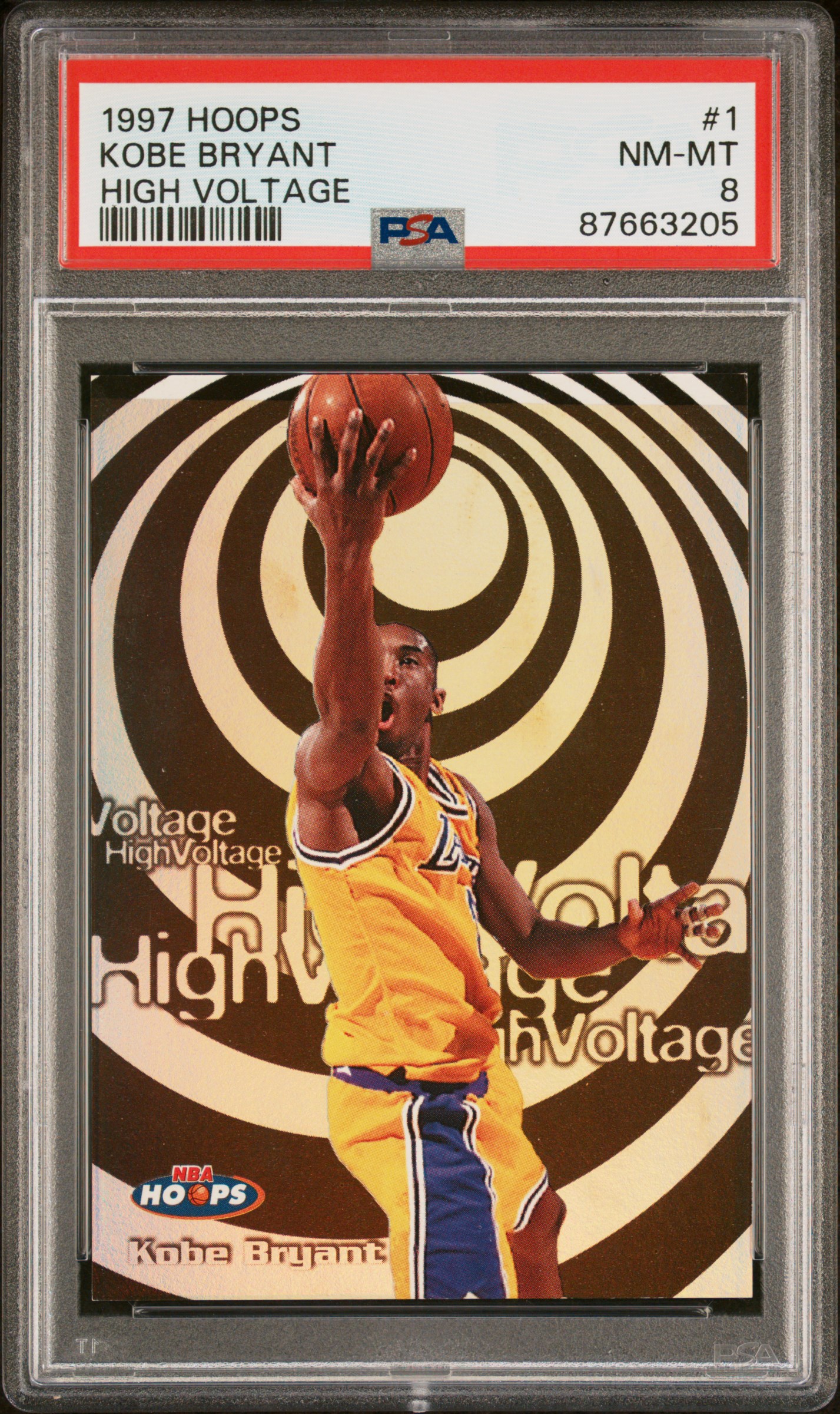 1997-98 Hoops High Voltage #1 Kobe Bryant – PSA NM-MT 8