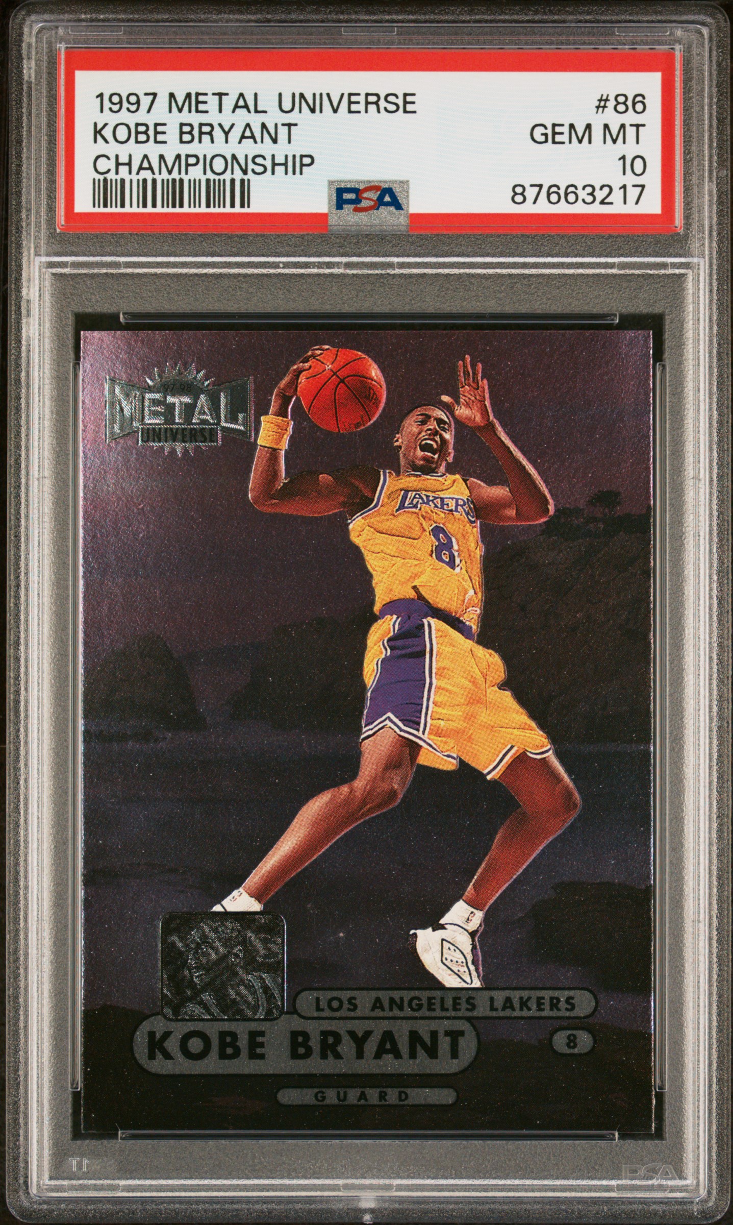 1997-98 Metal Universe Championship #86 Kobe Bryant – PSA GEM MT 10