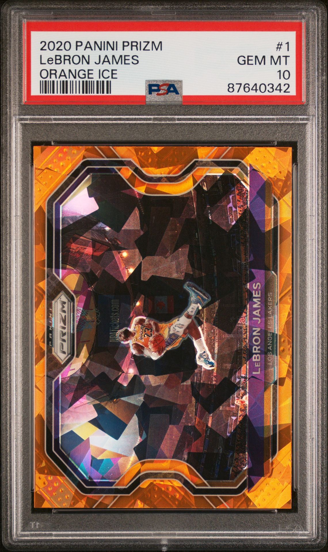 2020 Panini Prizm Orange #1 LeBron James front
