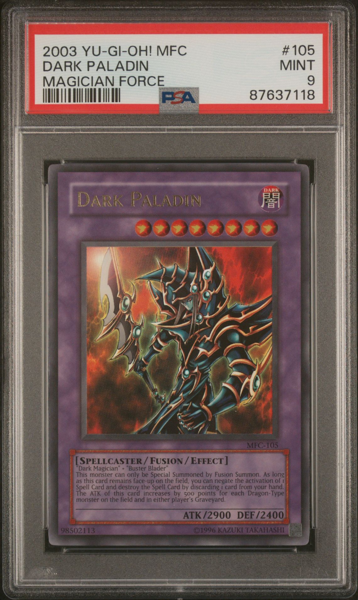 2003 Yu-Gi-Oh! YU-GI-OH! MFC-MAGICIAN'S FORCE #105 Dark Paladin front