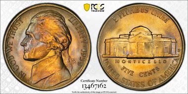 1938-D 5C Jefferson MS66