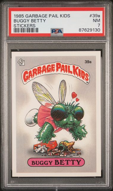 1985 Topps Garbage Pail Kids Series 1 STICKERS #39A Buggy Betty front