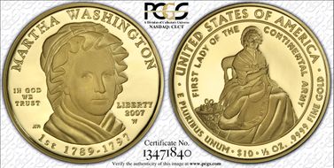 2007-W $10 Martha Washington First Strike PR69DCAM