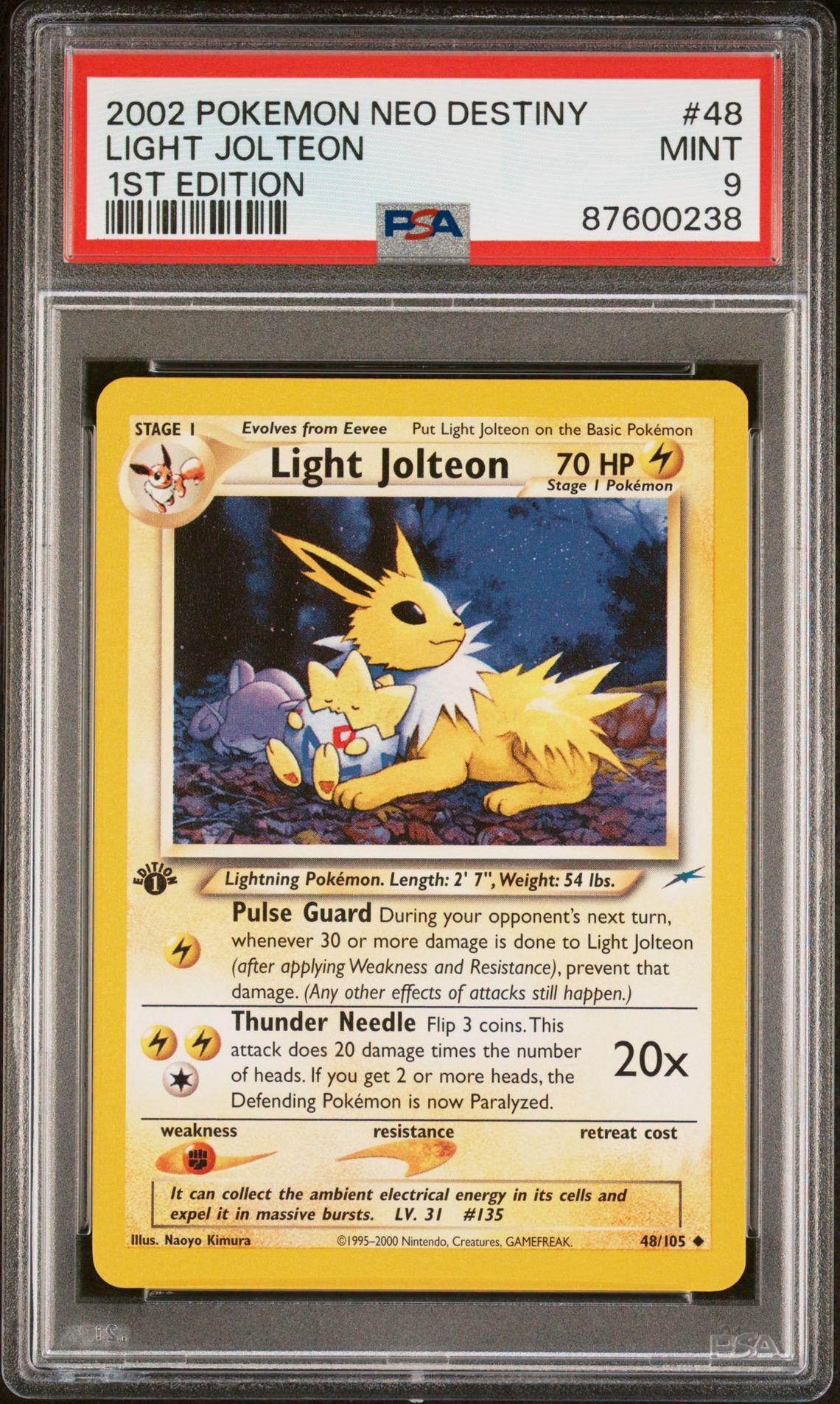 2002 Pokemon POKEMON NEO DESTINY 1ST EDITION #48 Light Jolteon front