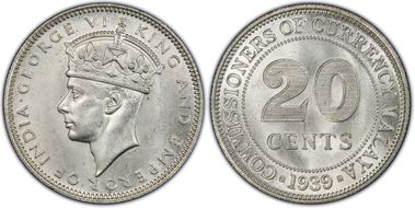 1939 20C KM-5  Ag MS64