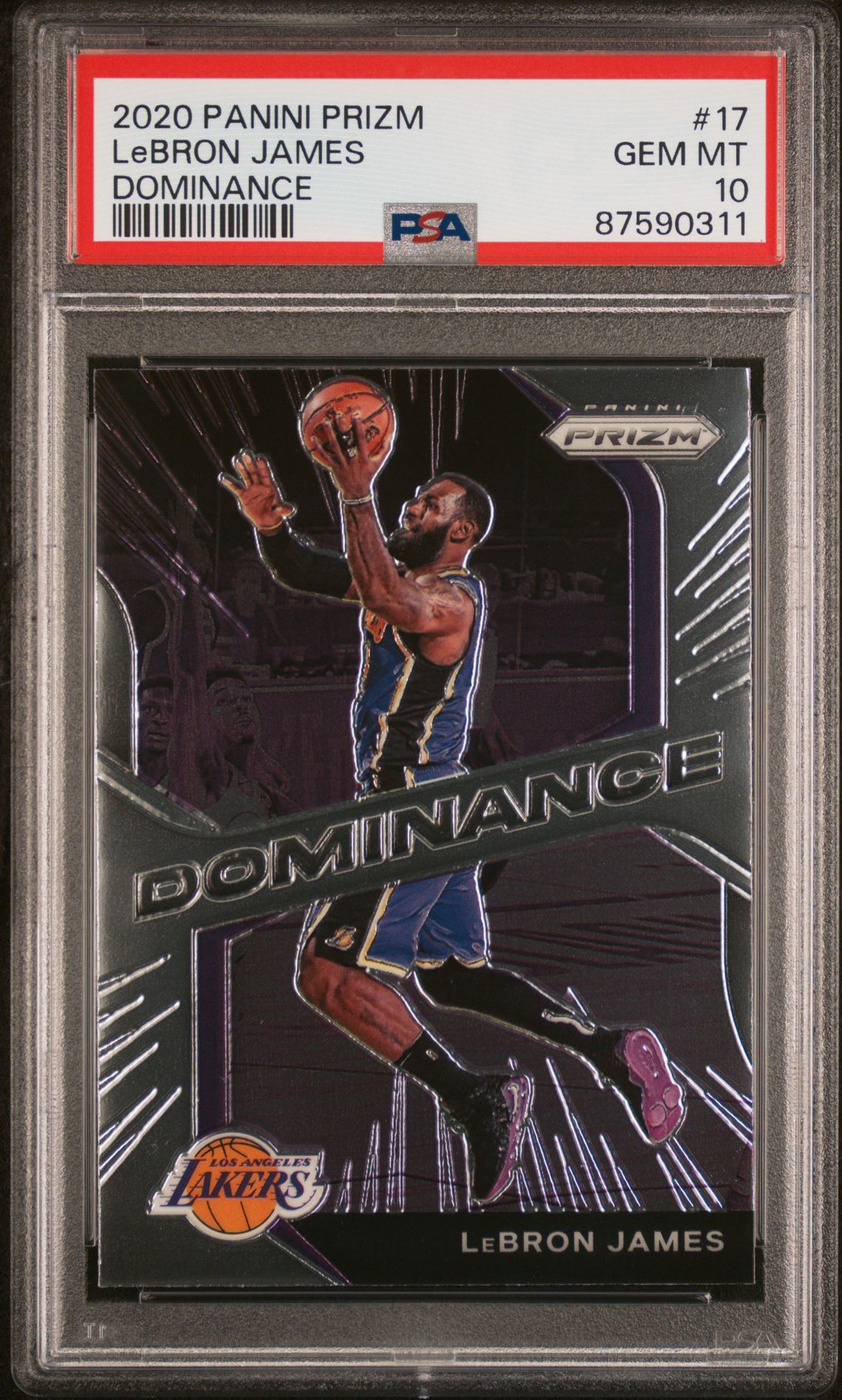 2020 Panini Prizm Dominance Lebron James #17 (Dominance) Gem Mt 10 front