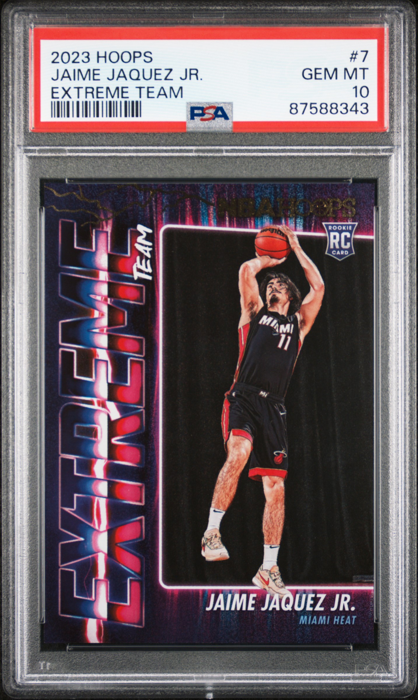 2023-24 Panini NBA Hoops Extreme Team #7 Jaime Jaquez Jr. Rookie Card – PSA GEM MT 10