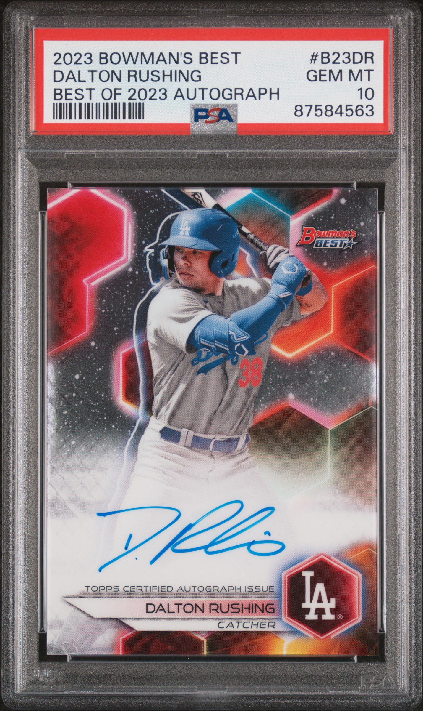 2023 Bowman's Best Best Of 2023 Autographs Dalton Rushing #B23Dr Gem Mt 10 front