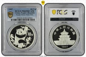 1987 10 Yn Panda Silver PAN-58A PR69DCAM