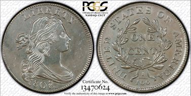 1807/6 1C S-272, Small 7 AU55BN