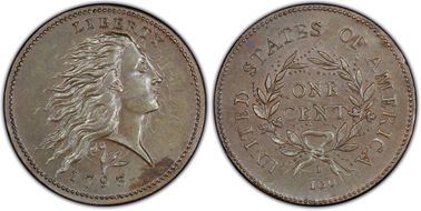 1793 1C Wreath, S-11c AU58BN