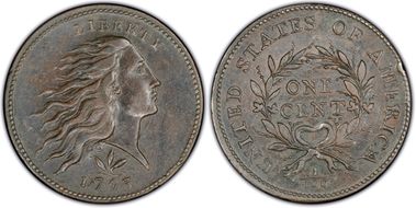 1793 1C Wreath, S-9 AU50BN