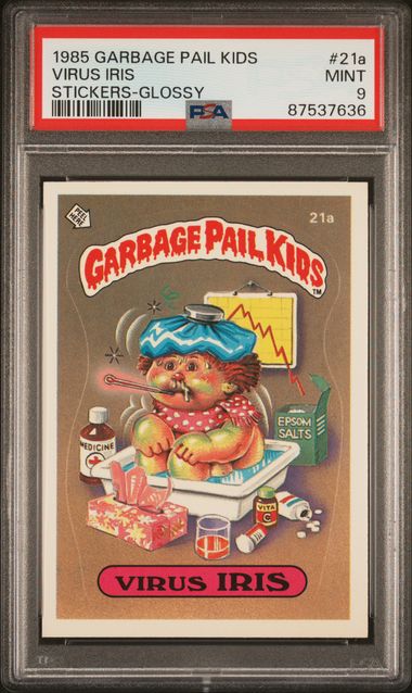 1985 Topps Garbage Pail Kids Series 1 Stickers/Base-Glossy #21A Virus Iris front