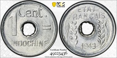 1943 1C Lec-111 Rainurée MS66