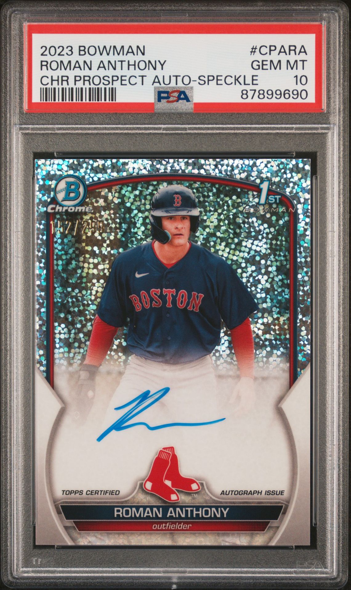 2023 Bowman BOWMAN CHROME PROSPECT AUTOGRAPHS Refractor #CPARA Roman Anthony front