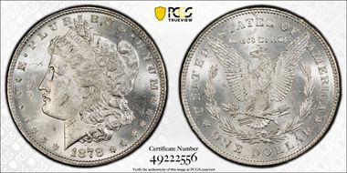 1878 7/8TF $1 Strong MS62