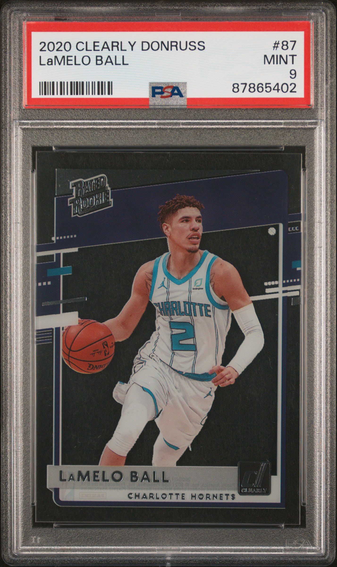 2020-21 Panini Clearly Donruss Rated Rookie #87 LaMelo Ball Rookie Card – PSA MINT 9