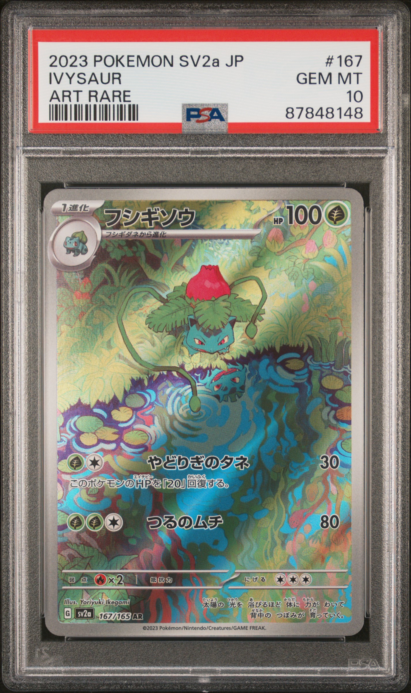 2023 Pokemon Japanese Sv2A-Pokemon 151 Art Rare 167 Ivysaur – PSA GEM MT 10