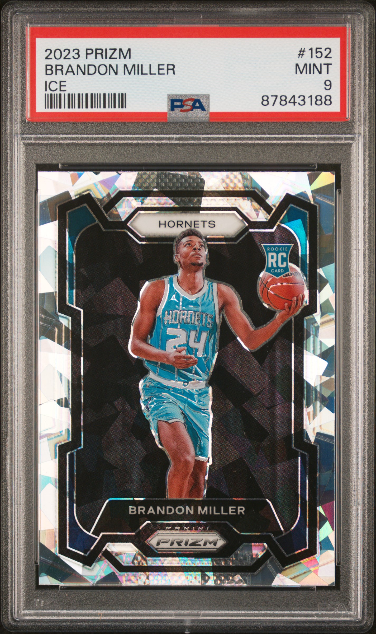 2023 Panini Prizm Brandon Miller #152 (Ice) Mint 9 front