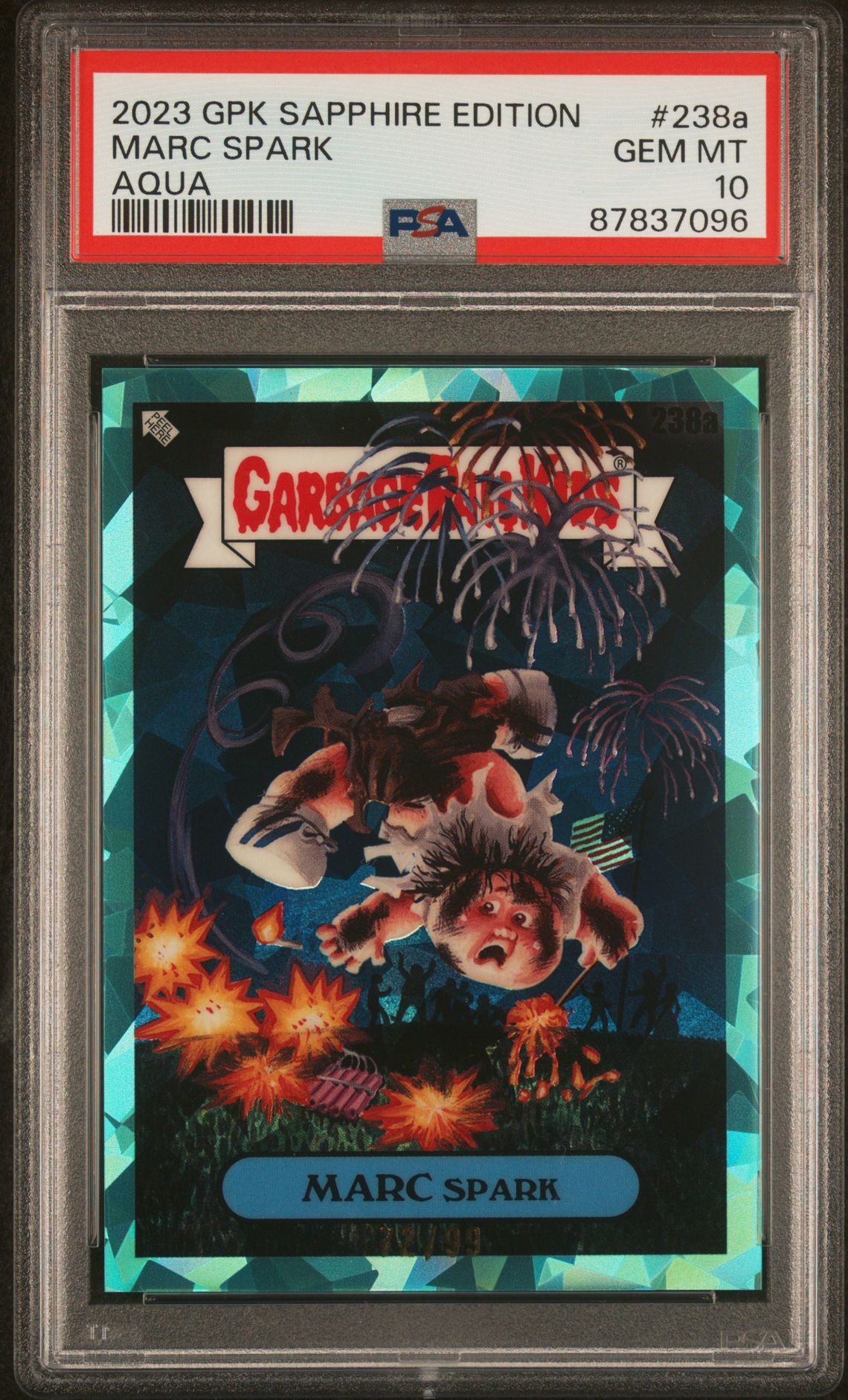 2023 Topps TOPPS GARBAGE PAIL KIDS SAPPHIRE EDITION AQUA #238A Marc Spark front