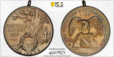 1930 Medal Liberation of the Rhineland Ag MS64