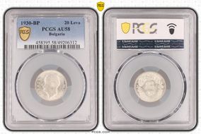 1930-BP 20 Leva KM-41  Ag AU58