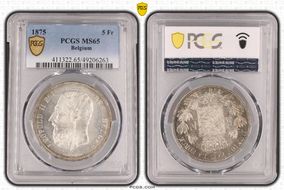 1875 5 Fr KM-24  Ag MS65