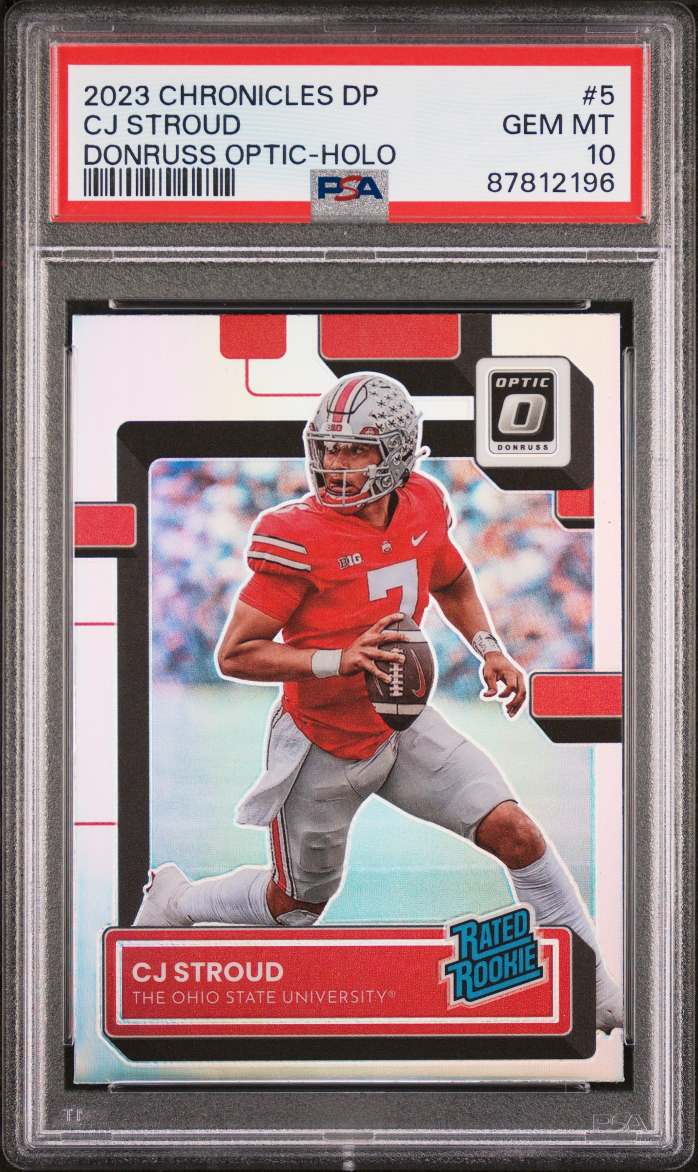 2023 Panini Chronicles Draft Picks Donruss Optic Holo #5 C.J. Stroud Rookie Card – PSA GEM MT 10