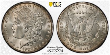 1900 $1 VAM 16 Two Olive Rev MS67