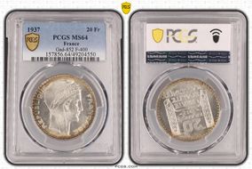 1937 20 Fr Gad-852 F-400 MS64