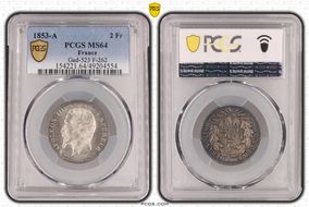 1853-A 2 Fr Gad-523 F-262 MS64