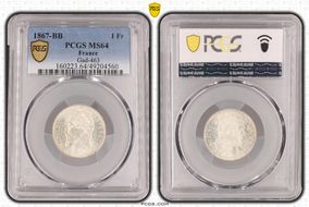 1867-BB 1 Fr Gad-463 MS64